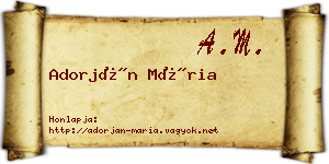 Adorján Mária névjegykártya