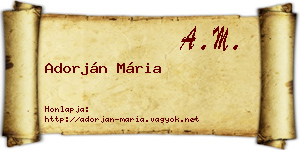 Adorján Mária névjegykártya